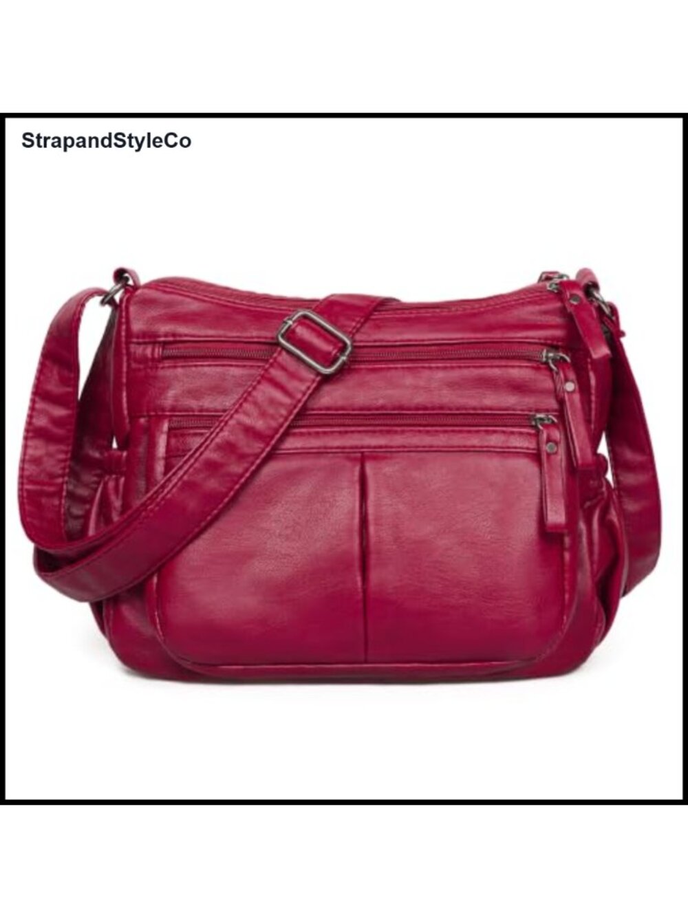 Soft PU Leather Crossbody Shoulder Bag Compact Lightweight Everyday Purse